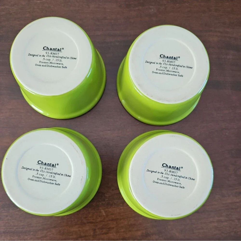 CHANTAL RAMEKINS CUSTARD CUPS  Lime Green